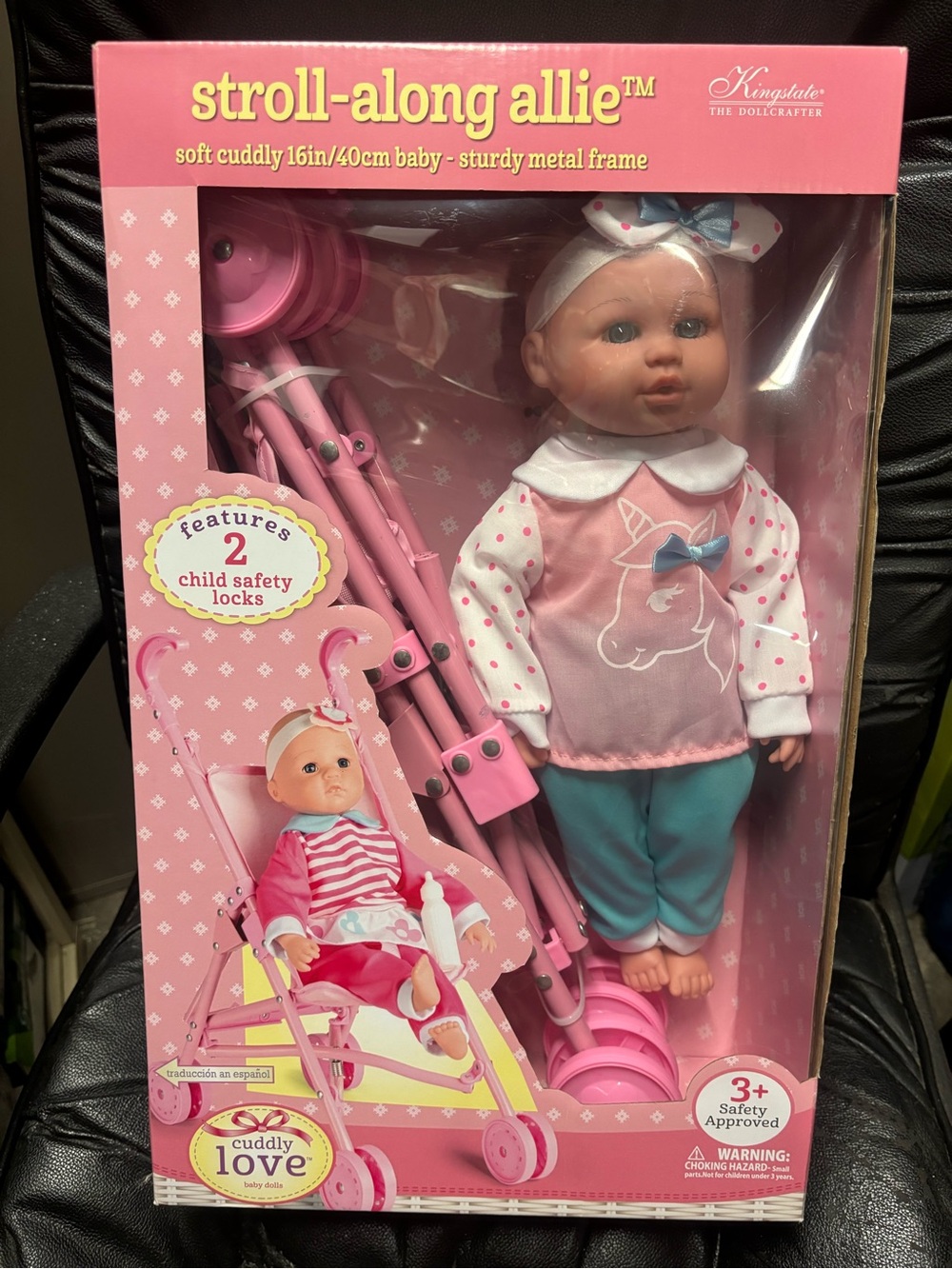 Kingstate Stroll-Along Allie Pink Baby Doll with Stroller